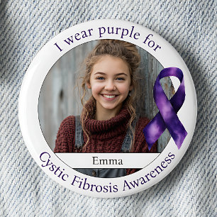Wear Purple for Cystic Fibrosis Awareness Photo 2 Inch Round Button