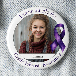 Wear Purple for Cystic Fibrosis Awareness Photo 2 Inch Round Button