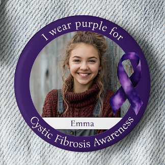 Wear Purple for Cystic Fibrosis Awareness Photo 2 Inch Round Button