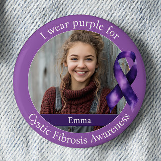 Wear Purple for Cystic Fibrosis Awareness Photo 2 Inch Round Button