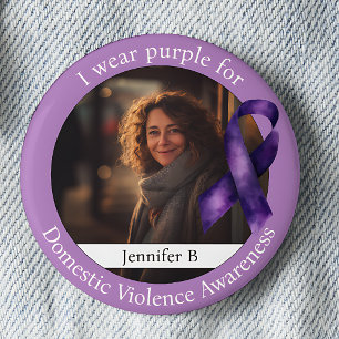 Wear Purple for Domestic Violence Awareness 2 Inch Round Button