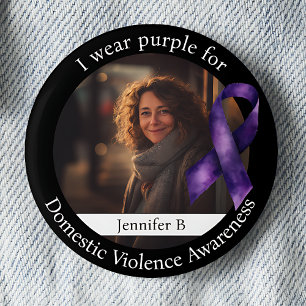 Wear Purple for Domestic Violence Awareness 2 Inch Round Button
