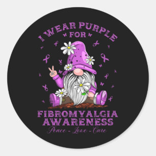 Wear Purple For Fibromyalgia Awareness Day Warrior Classic Round Sticker