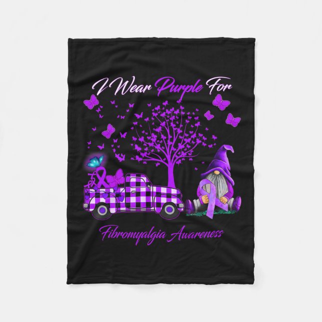 Wear Purple For Fibromyalgia Awareness Gifts  Fleece Blanket (Front)