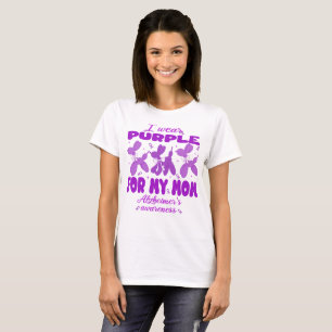 Wear Purple For Mom Cute Balloon Dog Alzheimer's T-Shirt