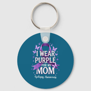 Wear purple for mom epilepsy awareness month keychain