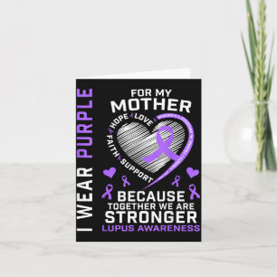 Wear Purple For Mom Lupus Awareness Ribbon Heart Card