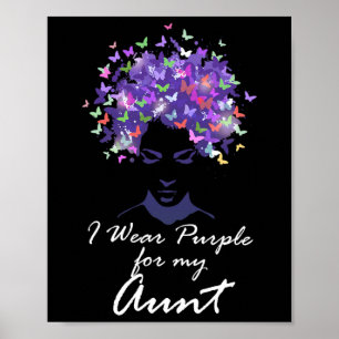 Wear Purple For My Aunt Family Support Alzheimerhe Poster