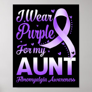 Wear Purple For My Aunt Fibromyalgia Awareness Rib Poster