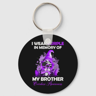 Wear Purple For My Brother Overdose Awareness Mont Keychain
