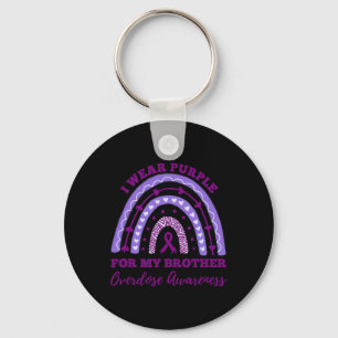 Wear Purple For My Brother Overdose Awareness Rain Keychain