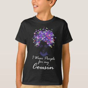 Wear Purple For My Cousin Support Alzheimerheimer  T-Shirt
