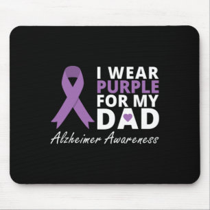 Wear Purple For My Dad Ribbon Family Love Warrior Mouse Pad