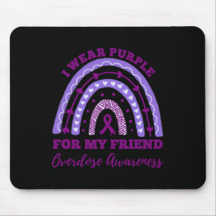 Wear Purple For My Friend Overdose Awareness Rainb Mouse Pad