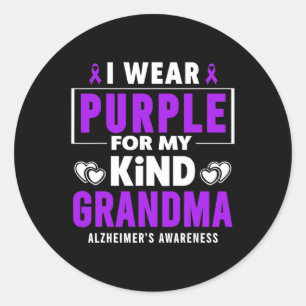 Wear Purple For My Grandma Alzheimerheimer's Aware Classic Round Sticker