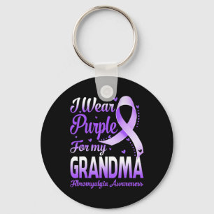Wear Purple For My Grandma Fibromyalgia Awareness  Keychain