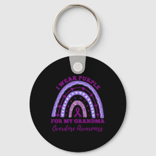 Wear Purple For My Grandma Overdose Awareness Rain Keychain