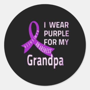 Wear Purple For My Grandpa Alzheimerheimer Disease Classic Round Sticker