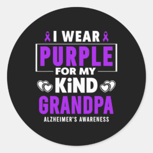 Wear Purple For My Grandpa Alzheimerheimer's Aware Classic Round Sticker