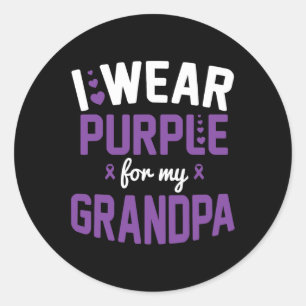 Wear Purple For My Grandpa September Alzheimerheim Classic Round Sticker