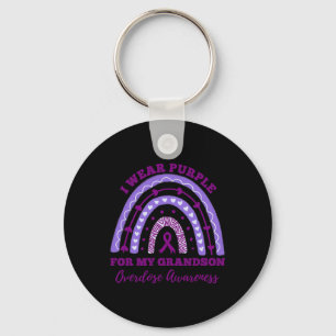 Wear Purple For My Grandson Overdose Awareness Rai Keychain