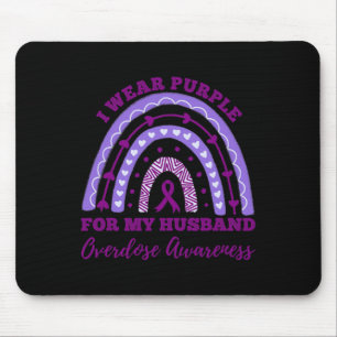 Wear Purple For My Husband Overdose Awareness Rain Mouse Pad