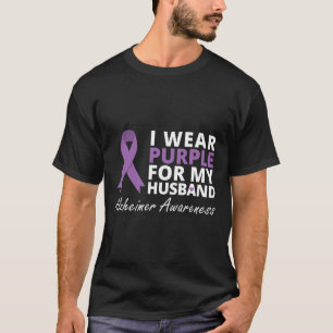 Wear Purple For My Husband Ribbon Family Love  T-Shirt