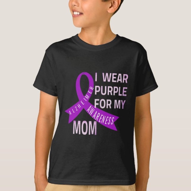 Wear Purple For My Mom Alzheimerheimer's Disease A T-Shirt (Front)