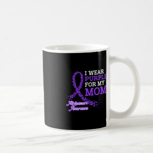Wear Purple For My Mom Alzheimer's Awareness Band Coffee Mug