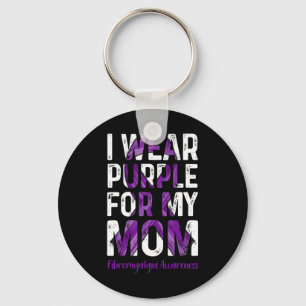 Wear Purple For My Mom - Fibromyalgia Awareness Keychain