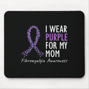 Wear Purple For My Mom Fibromyalgia Awareness Ribb Mouse Pad