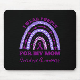 Wear Purple For My Mom Overdose Awareness Rainbow Mouse Pad