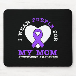Wear Purple For My Mom Ribbon Heimerheimer Awarene Mouse Pad