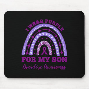 Wear Purple For My Son Overdose Awareness Rainbow  Mouse Pad