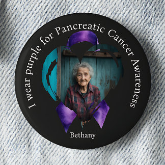 Wear Purple for Pancreatic Cancer Awareness Photo 2 Inch Round Button