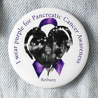 Wear Purple for Pancreatic Cancer Awareness Photo 2 Inch Round Button