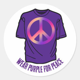 Wear Purple for Peace Day Classic Round Sticker