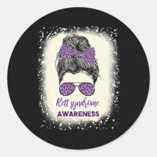 Wear Purple For Rett Syndrome Awareness Month Mess Classic Round Sticker