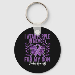 Wear Purple In Memory For My Son Overdose Awarenes Keychain
