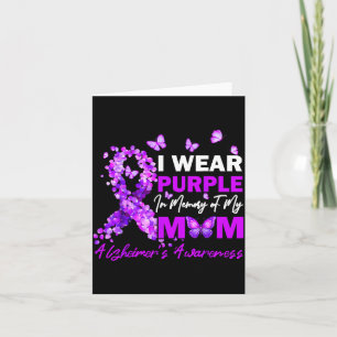 Wear Purple in Memory of Mom heimers Awareness Card