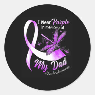 Wear Purple In Memory Of My Dad Overdose Awareness Classic Round Sticker