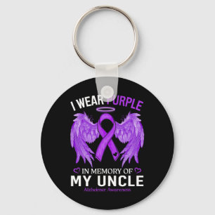 Wear Purple In Memory Of Uncle Alzheimerheimer Awa Keychain