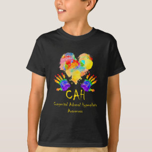 Wear Rainbow Heart Congenital Adrenal Hyperplasia T-Shirt
