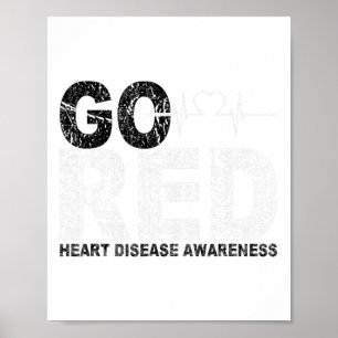 Wear Red Day Go Red Saying Heart Disease Awareness Poster