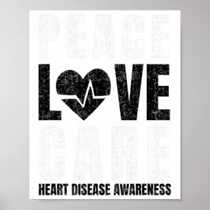 Wear Red Day Love Peace Care Saying Poster