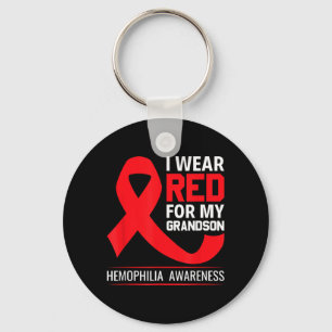 Wear Red For Grandson Hemophilia Awareness Keychain
