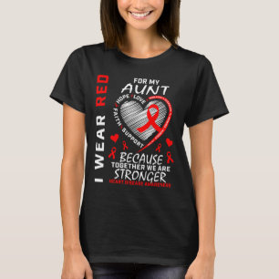 Wear Red For My Aunt Heart Disease Awareness Ribbo T-Shirt