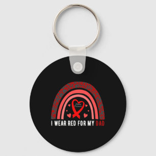Wear Red For My Dad Heart Disease Awareness  Keychain