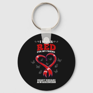Wear Red For My Friend Heart Disease Awareness Keychain