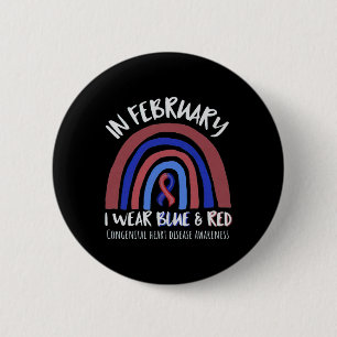 Wear Red In February Heart Disease Awareness  2 Inch Round Button